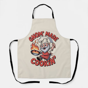 Funny Gnome Chef “GNOM’ MADE COOKIN’” Apron