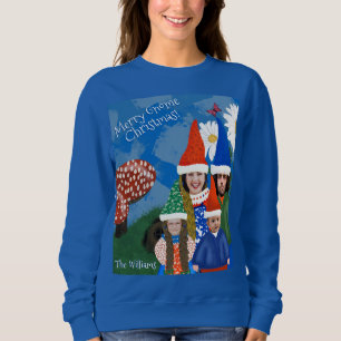 Funny Gnome Family Photo Ugly Christmas Sweater