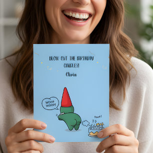 Funny Gnome Fart Blow Out The Birthday  Invitation