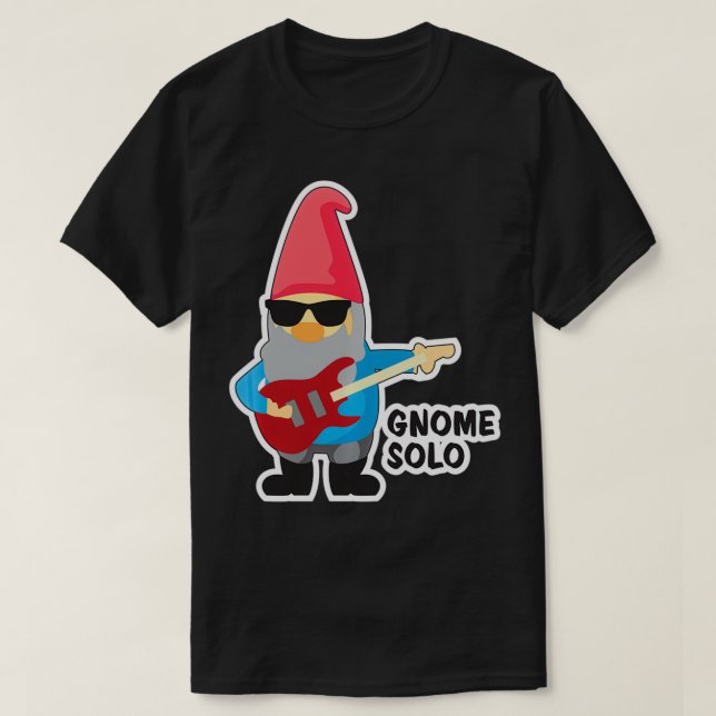 Funny Gnome Guitarist Rock N Roll Music Band Kids  T-Shirt (Design Front)