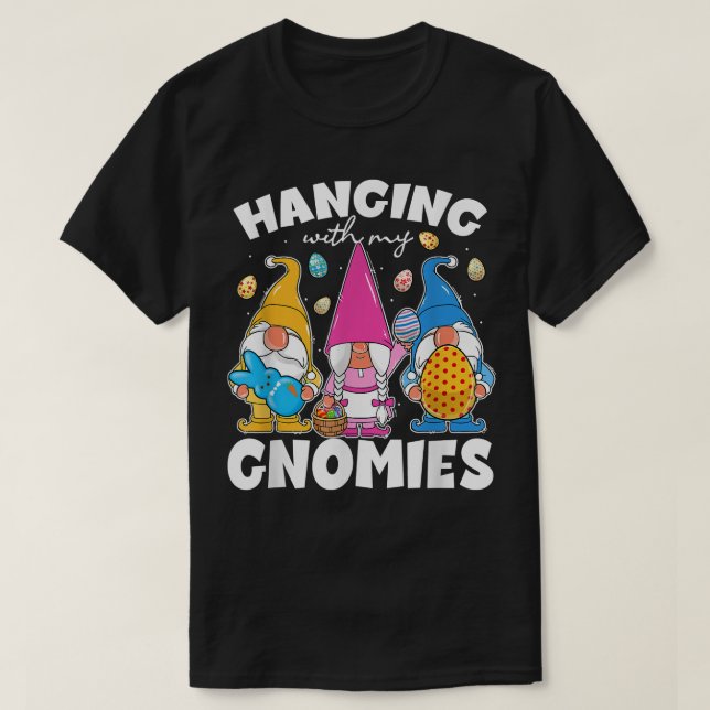 Funny Gnome Hanging With My Gnomies Easter Day Boy T-Shirt (Design Front)