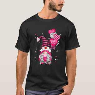 Funny Gnome Holding Hearts Paediatrics Nurse Valen T-Shirt