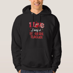 Funny Gnome I Love Being A 1st Grade Teacher Valen Hoodie