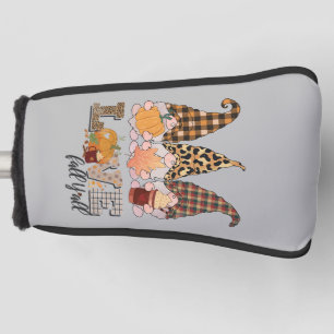 Funny Gnome loves fall, pumpkin season Golf Head Cover