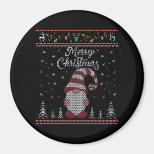 Funny Gnome Merry Christmas Magnet