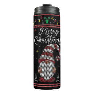 Funny Gnome Merry Christmas Thermal Tumbler
