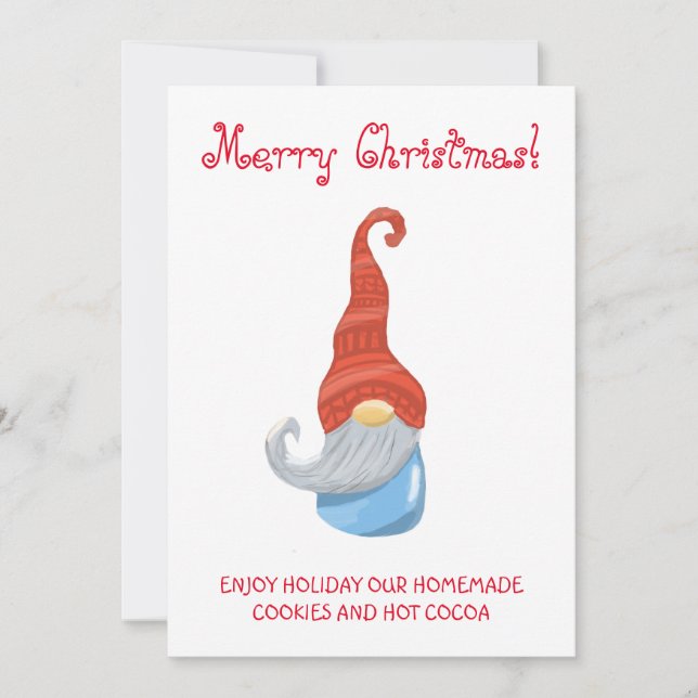 Funny Gnome Party Invitation – Whimsical Cute  (Front)