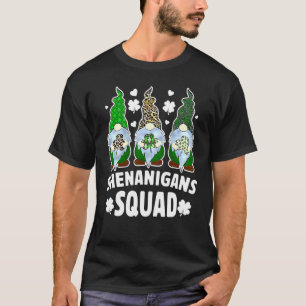 Funny Gnome Shenanigans Squad Shamrock St Patricks T-Shirt