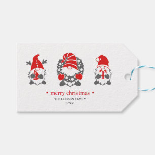 Funny Gnomes   Christmas Holidays  White Gift Tags