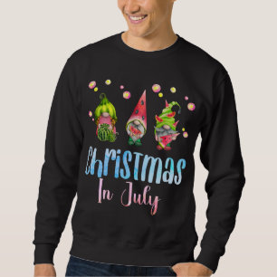 Funny Gnomes Christmas in July watermelon Christma Sweatshirt