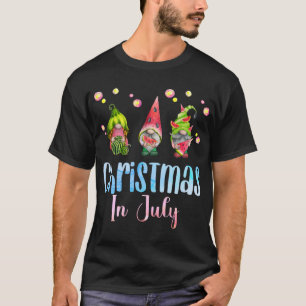 Funny Gnomes Christmas in July watermelon Christma T-Shirt