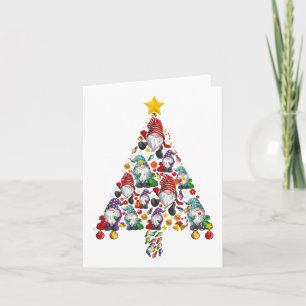 Funny Gnomes Christmas Tree Gnomies Family Xmas Me Card