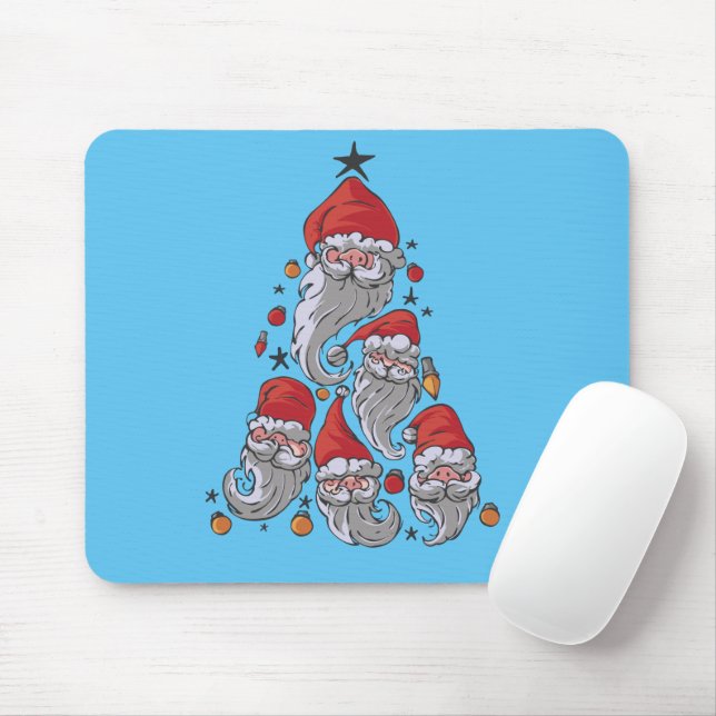 Funny Gnomes Christmas Tree Mouse Mat (With Mouse)
