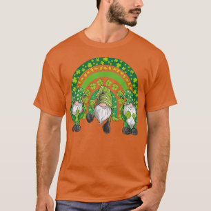 Funny Gnomes Happy St Patricks Lucky Irish Rainbow T-Shirt
