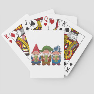 Funny Gnomes Holding a Matcha Drink Magical Playing Cards
