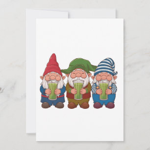 Funny Gnomes Holding a Matcha Drink Magical Thank You Card