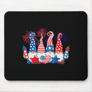 Funny Gnomes Patriotic American Flag Cute Gnomes 4 Mouse Mat