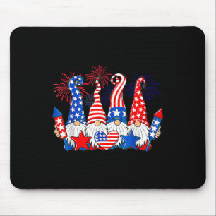 Funny Gnomes Patriotic American Flag Cute Gnomes 4 Mouse Mat