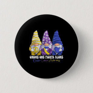 Funny Gnomies Bladder Cancer Awareness Month Purpl 6 Cm Round Badge