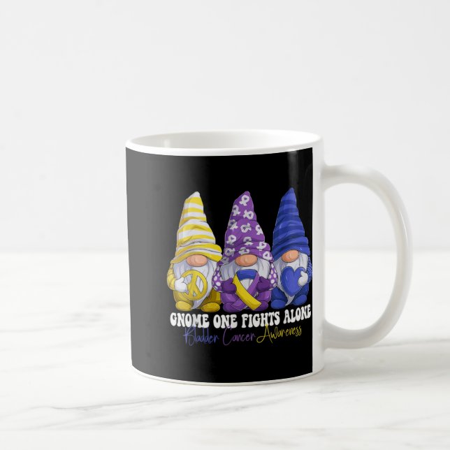 Funny Gnomies Bladder Cancer Awareness Month Purpl Coffee Mug (Right)