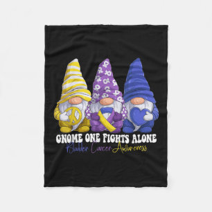Funny Gnomies Bladder Cancer Awareness Month Purpl Fleece Blanket