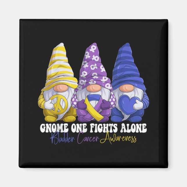 Funny Gnomies Bladder Cancer Awareness Month Purpl Magnet (Front)