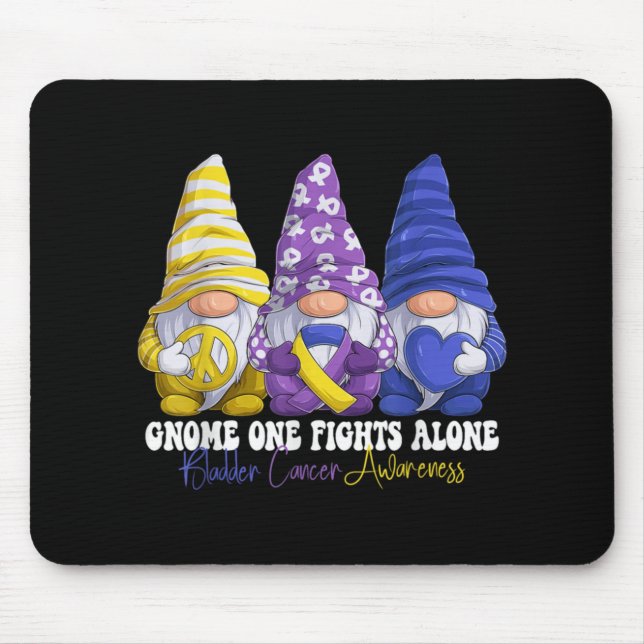 Funny Gnomies Bladder Cancer Awareness Month Purpl Mouse Mat (Front)