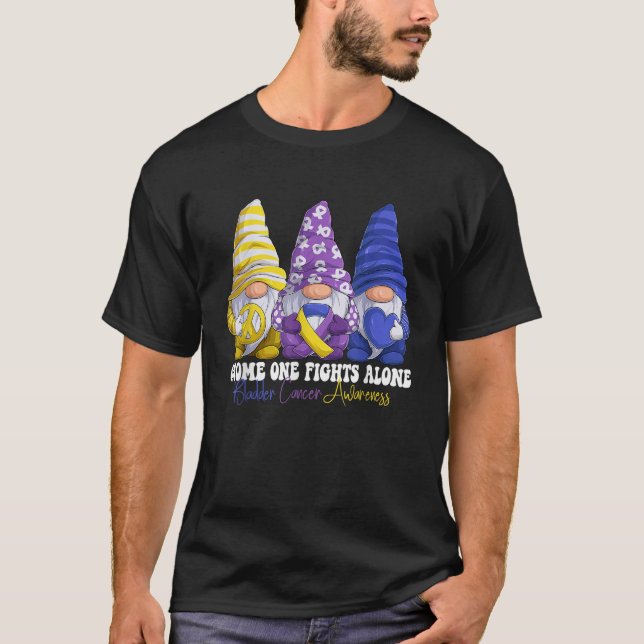 Funny Gnomies Bladder Cancer Awareness Month Purpl T-Shirt (Front)