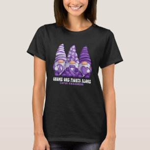 Funny Gnomies Lupus Awareness Month Purple Ribbon  T-Shirt