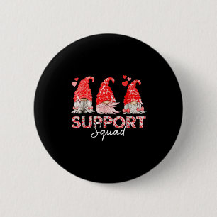 Funny Gnomies Support Squad Ribbon Heart Disease A 6 Cm Round Badge