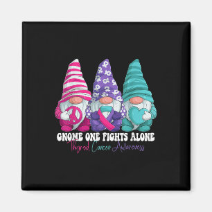 Funny Gnomies Thyroid Cancer Awareness Month Ribbo Magnet