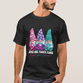Funny Gnomies Thyroid Cancer Awareness Month Ribbo T-Shirt