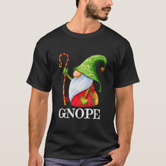 Funny GNOPE Nordic Gnome Scandinavian Elf Swedish  T-Shirt (Front)