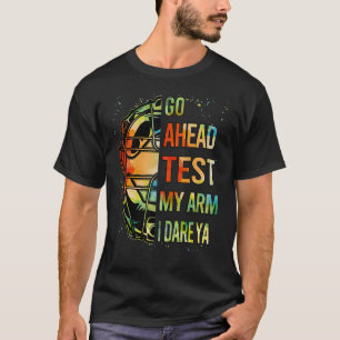 Funny Go Ahead Test My Arm Teen Girl Women Softbal T-Shirt