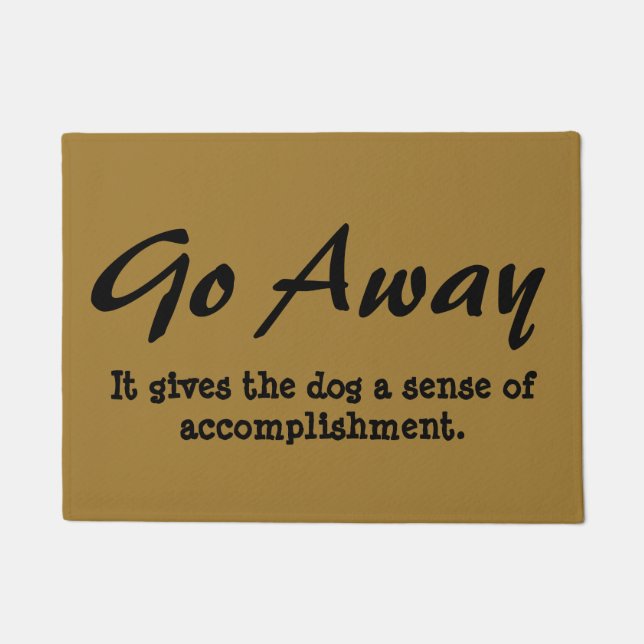Funny Go Away Welcome Mat - dog (Front)