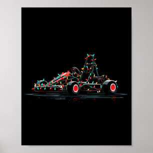Funny Go Kart Christmas Graphics Lights Lover Kart Poster
