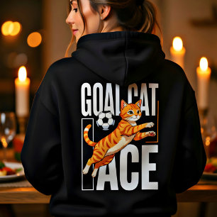 Funny Goal Cat Gift for Soccer Lovers Hoodie