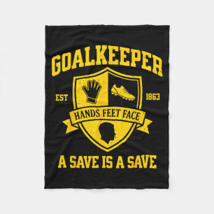 Funny Goalkeeper Soccer Goalie Keeper Retro Varsit Fleece Blanket
