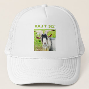 Funny GOAT 2027 New Year Photo Trucker Hat