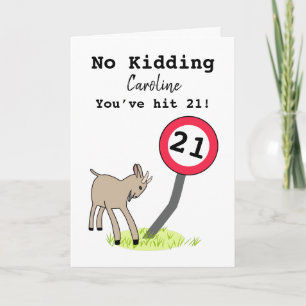 Funny goat 21st birthday card