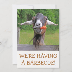 Funny Goat Barbecue Custom Invitation