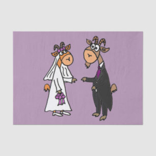 Funny Goat Bride and Groom Wedding Tissue Paper