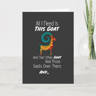 Funny Goat Cards Farm Animal Illustration