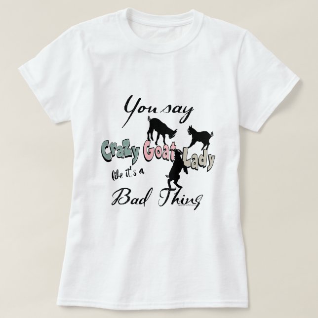 FUNNY GOAT | Crazy Goat Lady Southwest Colours T-Shirt (Design Front)