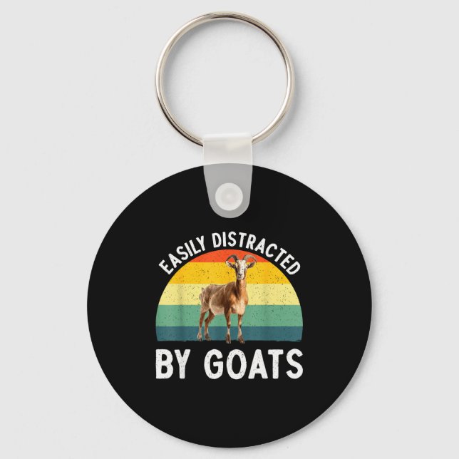 Funny Goat Design Men Women Kid Farm Animal Pygmy  Key Ring (Front)