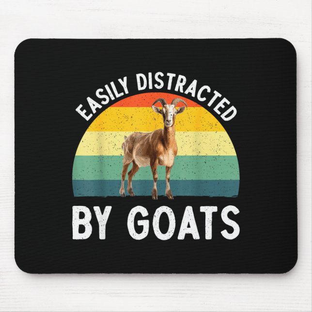 Funny Goat Design Men Women Kid Farm Animal Pygmy  Mouse Mat (Front)