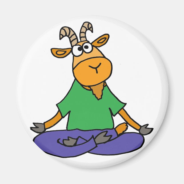 Funny Goat Doing Lotus Position Yoga Magnet (Front)