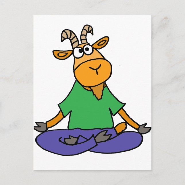 Funny Goat Doing Lotus Position Yoga Postcard (Front)