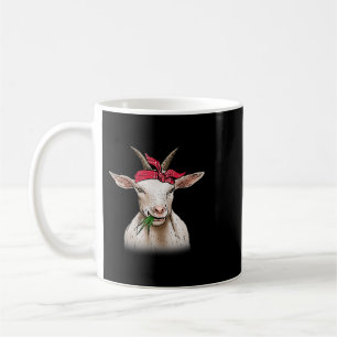 Funny Goat Farming GOAT with bandanna funny drawin Coffee Mug