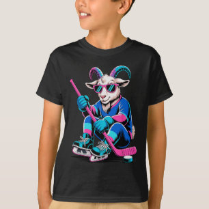 Funny Goat G.o.a.t. Goalie Player Ice Hockey Sport T-Shirt